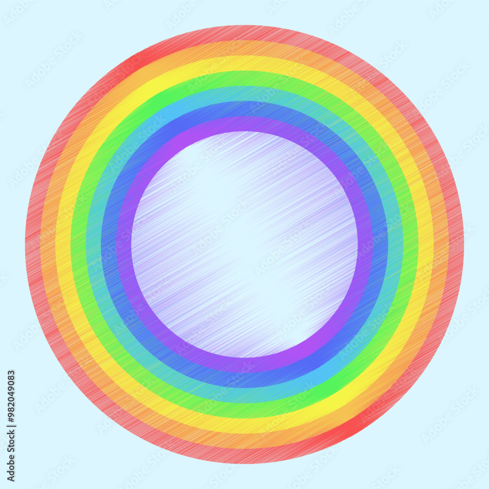 Obraz premium Rainbow colored circle scribble hand drawn illustration Master
