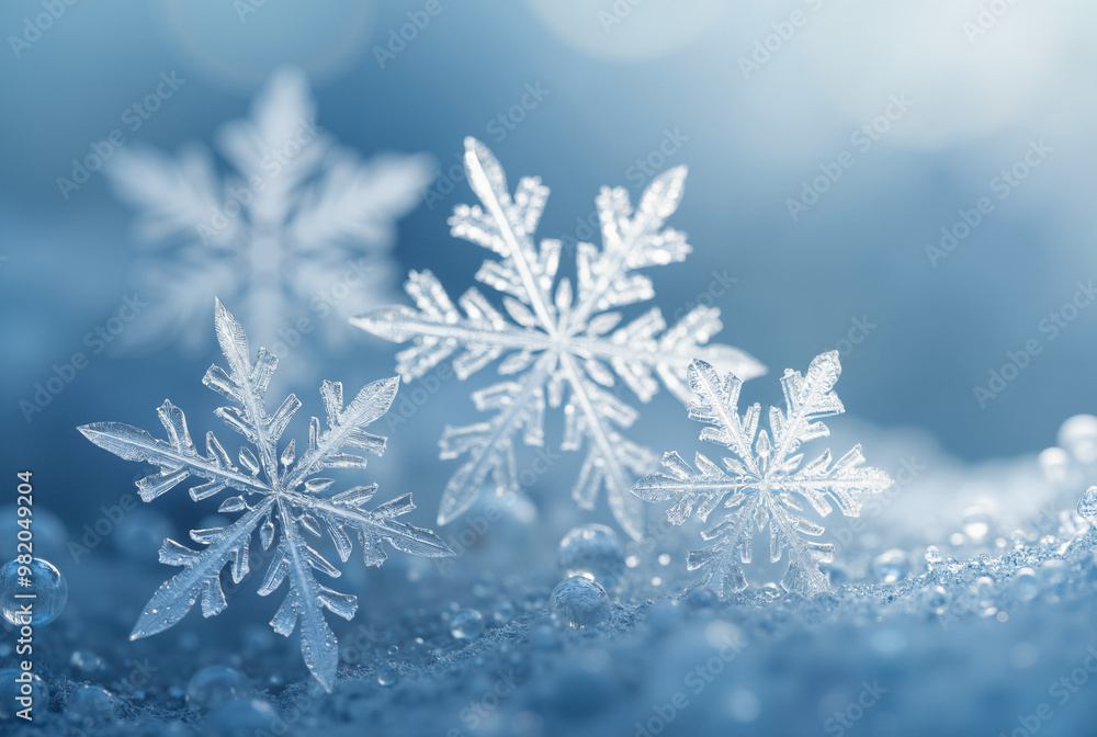 Enchanting Winter Macro: Intricate Snowflake Close-up for Seasonal Marketing, Holiday Cards, and Winter Wonderland Visuals Enchanting Winter Macro: Intricate Snowflake Close-up for Seasonal Marketing, Holiday Cards, and Winter Wonderland Visuals