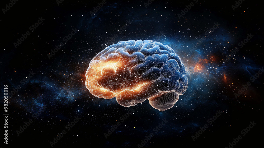 Artistic Abstract Brain, Depicting the Boundless Nature of Creativity and Cognitive Function Artistic Abstract Brain, Depicting the Boundless Nature of Creativity and Cognitive Function