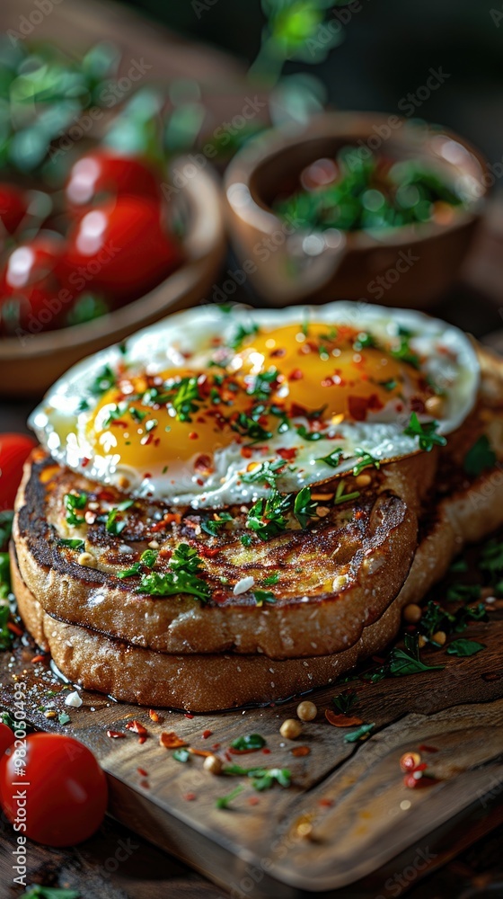 Delicious Breakfast with Eggs on Toast Delicious Breakfast with Eggs on Toast