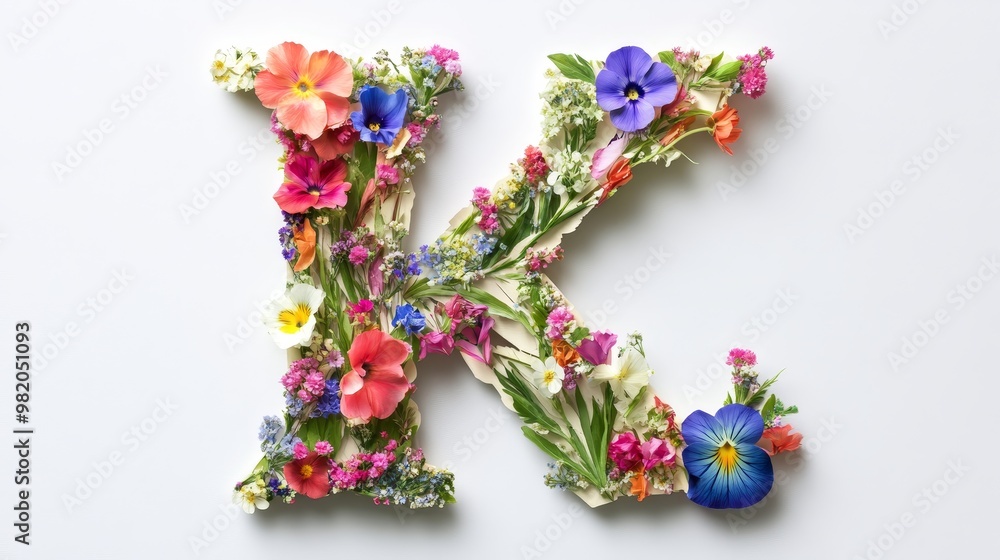 Floral alphabet crafted from vibrant flowers, adorned with delicate paper-cut letters. A vibrant collection for unique springtime ornamentation, summery designs, and diverse conceptual ideas. Floral alphabet crafted from vibrant flowers, adorned with delicate paper-cut letters. A vibrant collection for unique springtime ornamentation, summery designs, and diverse conceptual ideas.