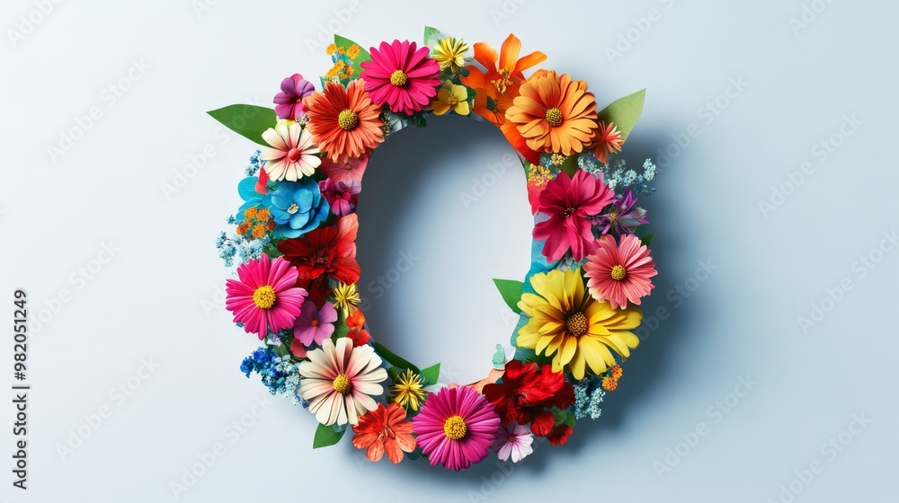 Floral alphabet crafted from vibrant flowers, adorned with delicate paper-cut letters. A vibrant collection for unique springtime ornamentation, summery designs, and diverse conceptual ideas. Floral alphabet crafted from vibrant flowers, adorned with delicate paper-cut letters. A vibrant collection for unique springtime ornamentation, summery designs, and diverse conceptual ideas.