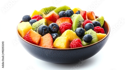 A colorful bowl of fresh fruit salad.