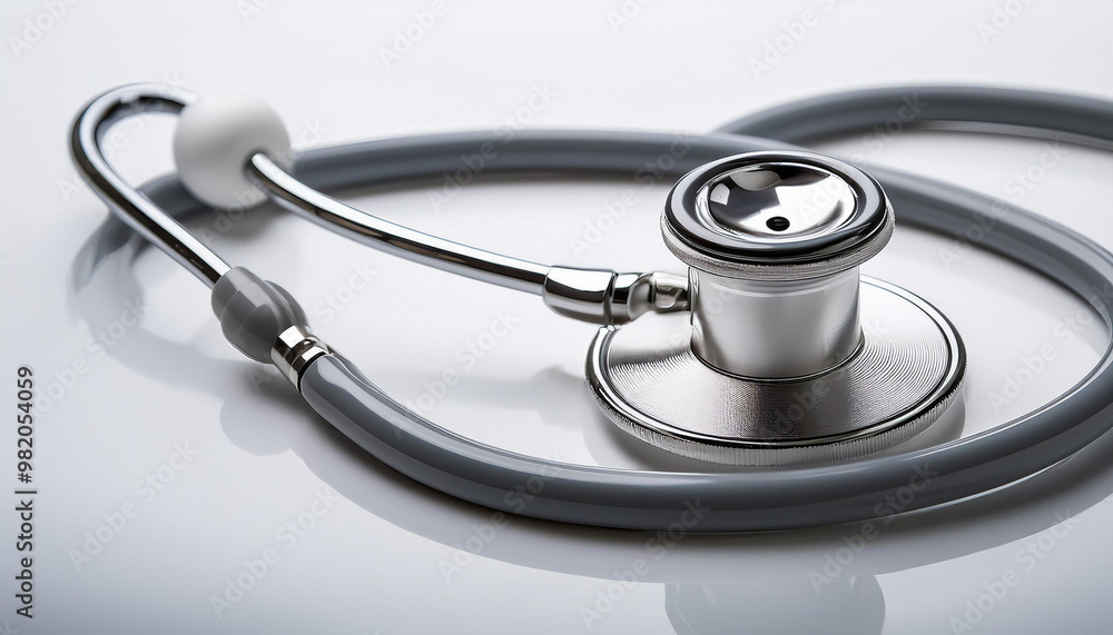 stethoscope coiled neatly on a plain white background stethoscope coiled neatly on a plain white background