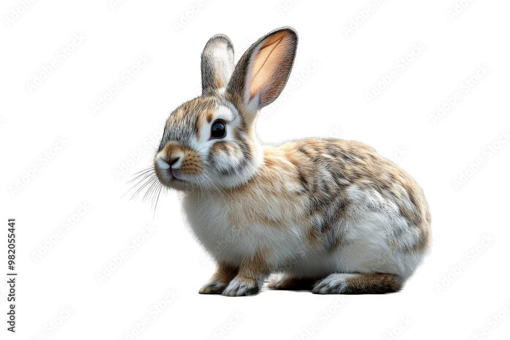Fototapeta premium Full-length domestic rabbit on a transparent background