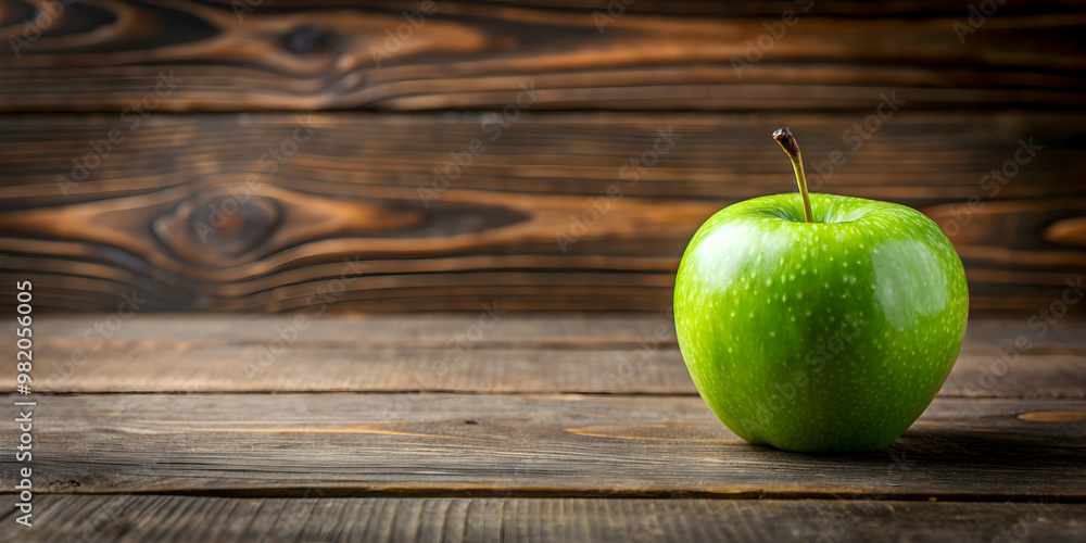 Green apple on rustic wooden table with copy space, green apple, rustic, wooden, table, copy space, organic, healthy, fresh, natural Green apple on rustic wooden table with copy space, green apple, rustic, wooden, table, copy space, organic, healthy, fresh, natural