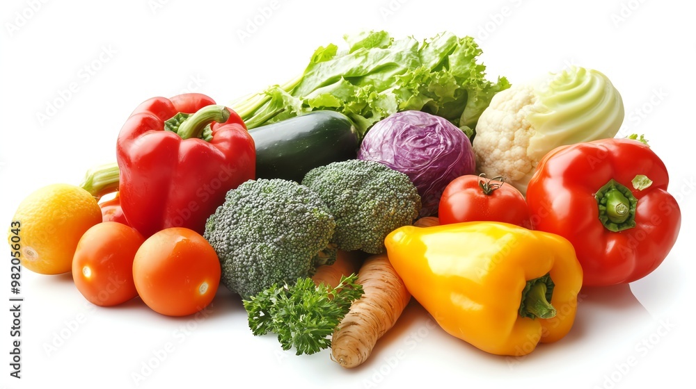 A variety of fresh, colorful vegetables. A variety of fresh, colorful vegetables.