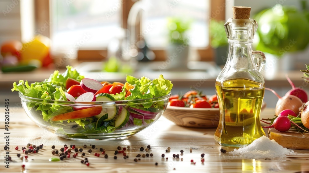 Fresh Garden Salad with Olive Oil Fresh Garden Salad with Olive Oil