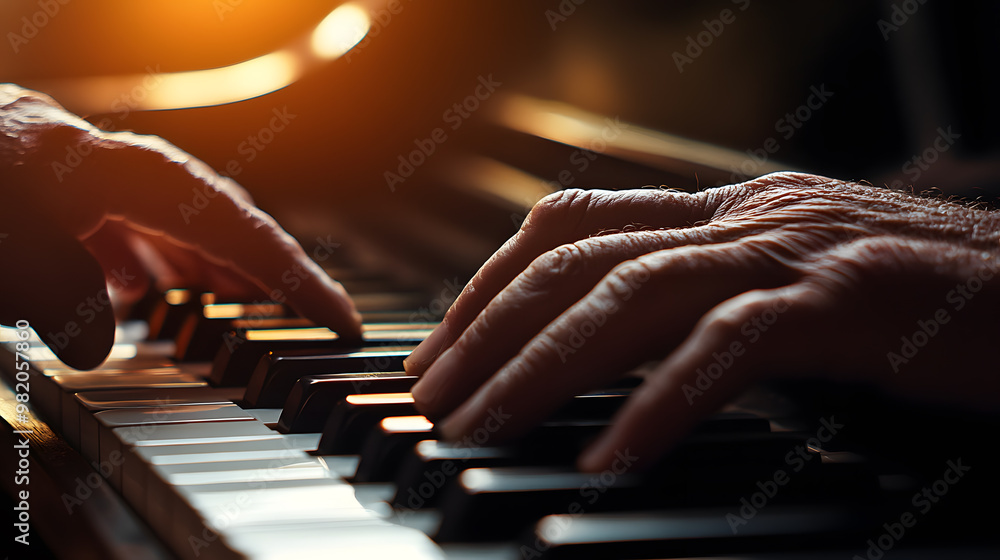Fototapeta premium Person Playing a Piano