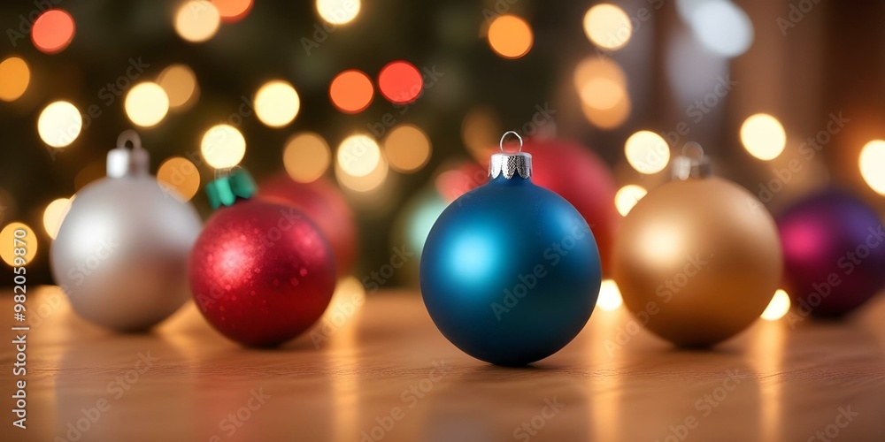 Blurred Christmas ornaments and lights with a warm, festive background. Blurred Christmas ornaments and lights with a warm, festive background.