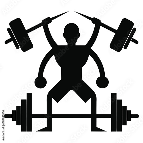 gym-logo--bodybuilder-lifting-dumbbell vector silhouette