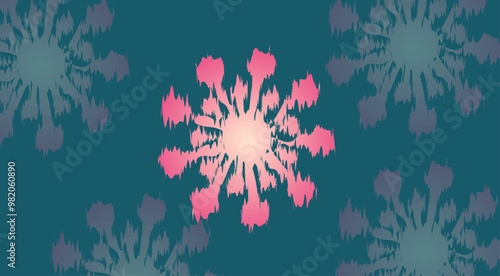 Abstract bacteria symbol blue background