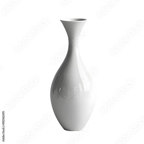 White vase isolated on transparent background