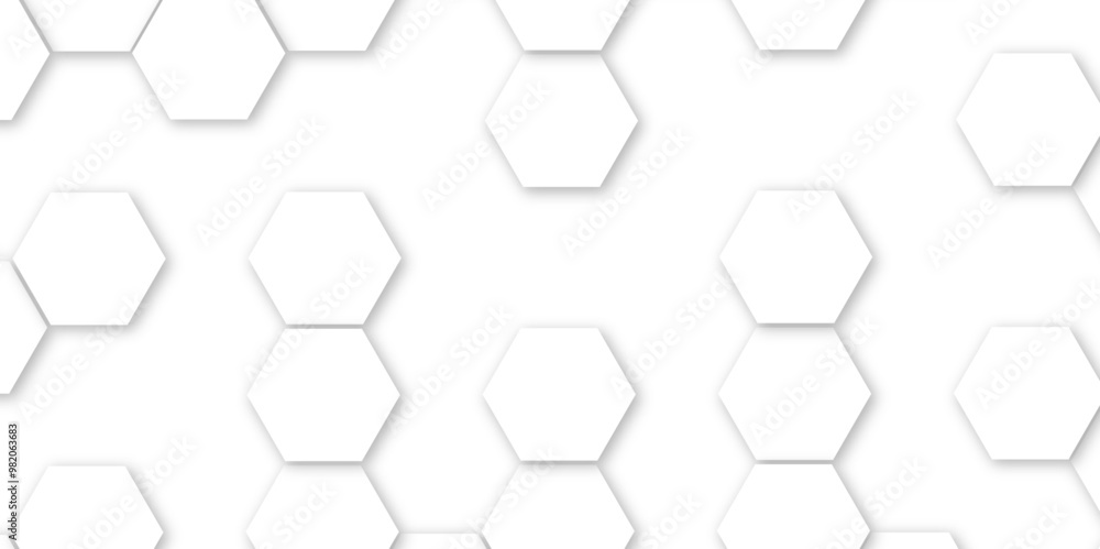 Naklejka premium Abstract Geometric Vector Design Featuring Hexagonal Shapes and Seamless Patterns for Modern Digital Technology Banners and Wallpapers.