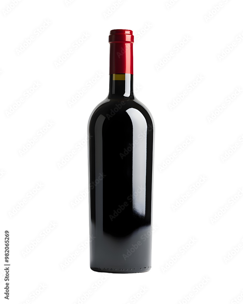 Red wine bottle mock up isolated on transparent background Red wine bottle mock up isolated on transparent background