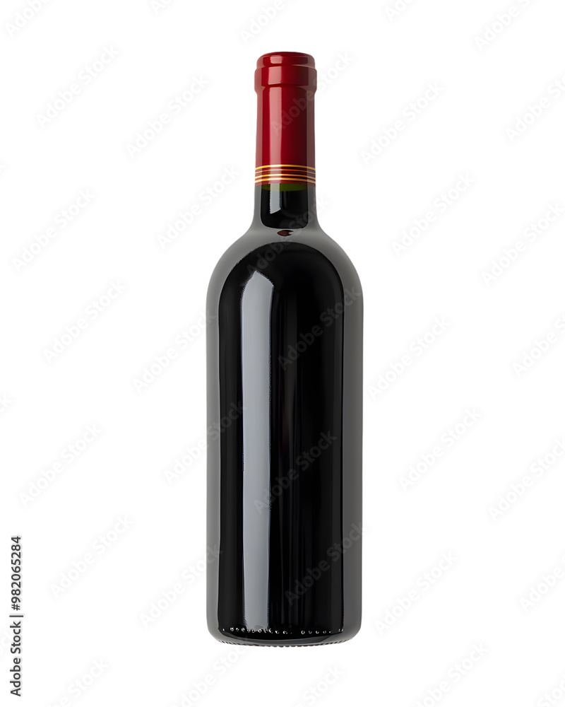 Red wine bottle mock up isolated on transparent background Red wine bottle mock up isolated on transparent background