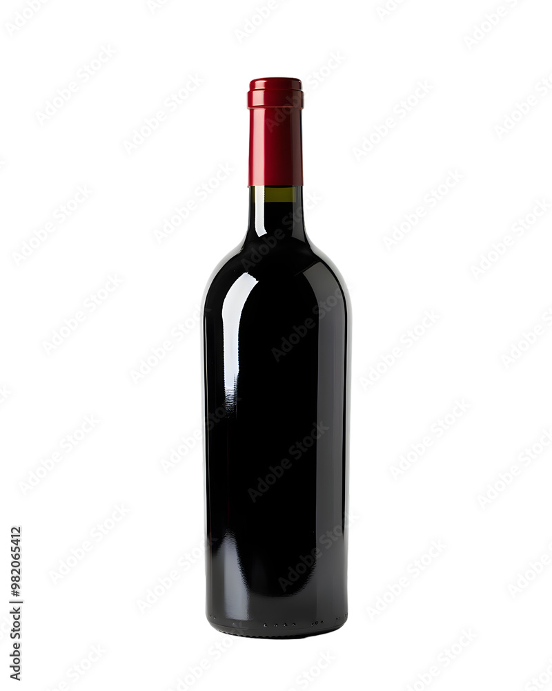 Red wine bottle mock up isolated on transparent background Red wine bottle mock up isolated on transparent background