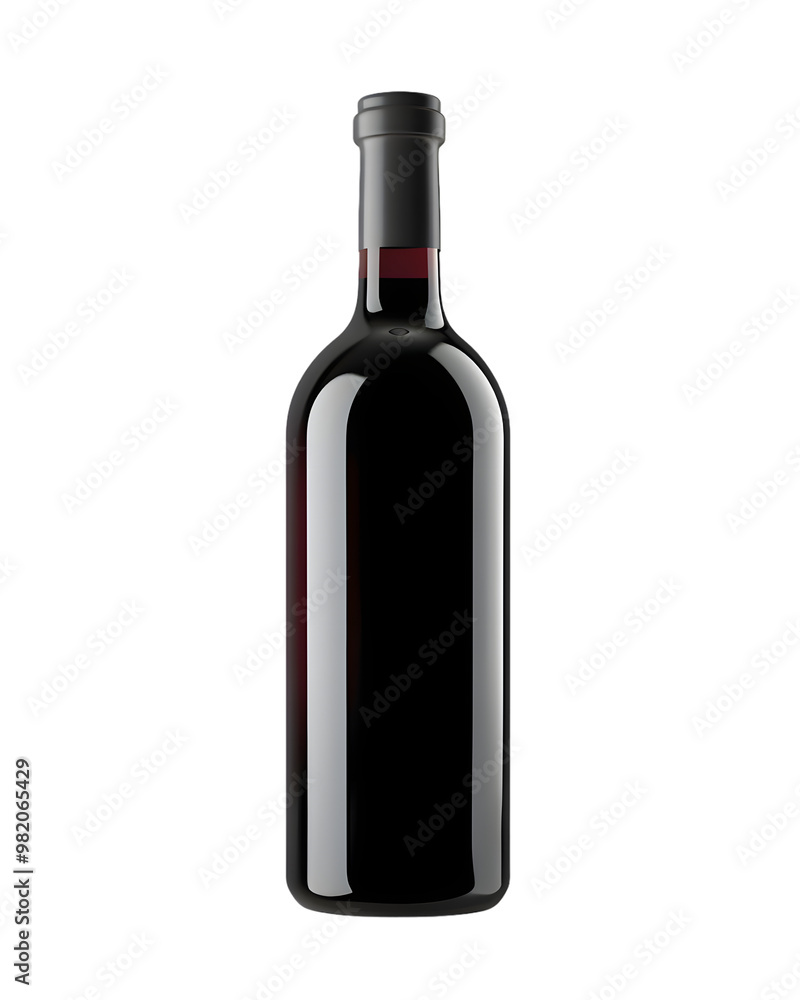 Red wine bottle mock up isolated on transparent background Red wine bottle mock up isolated on transparent background