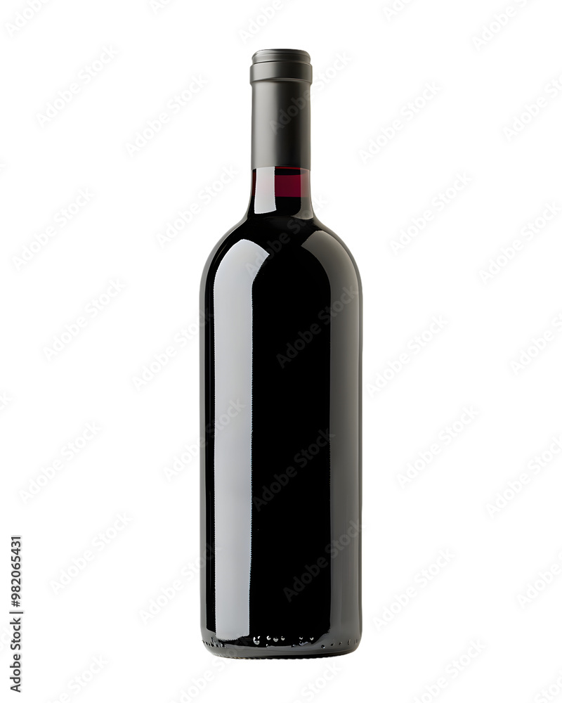 Red wine bottle mock up isolated on transparent background Red wine bottle mock up isolated on transparent background