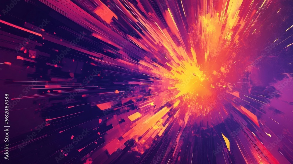 Fototapeta premium Dynamic Cyber Monday Design Featuring Colorful Explosions and Copy Space