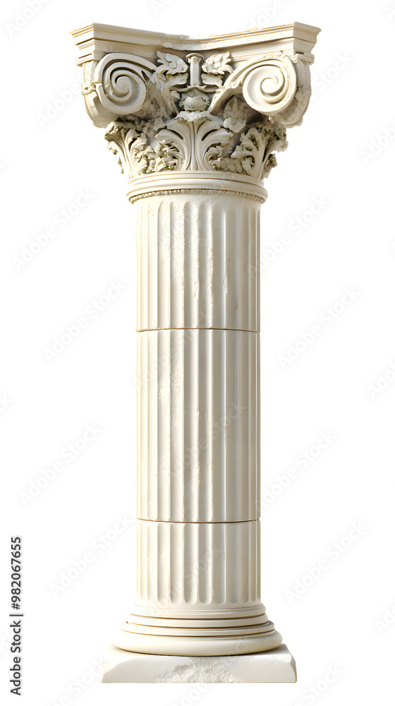 Ancient Greek column isolated on transparent background Ancient Greek column isolated on transparent background