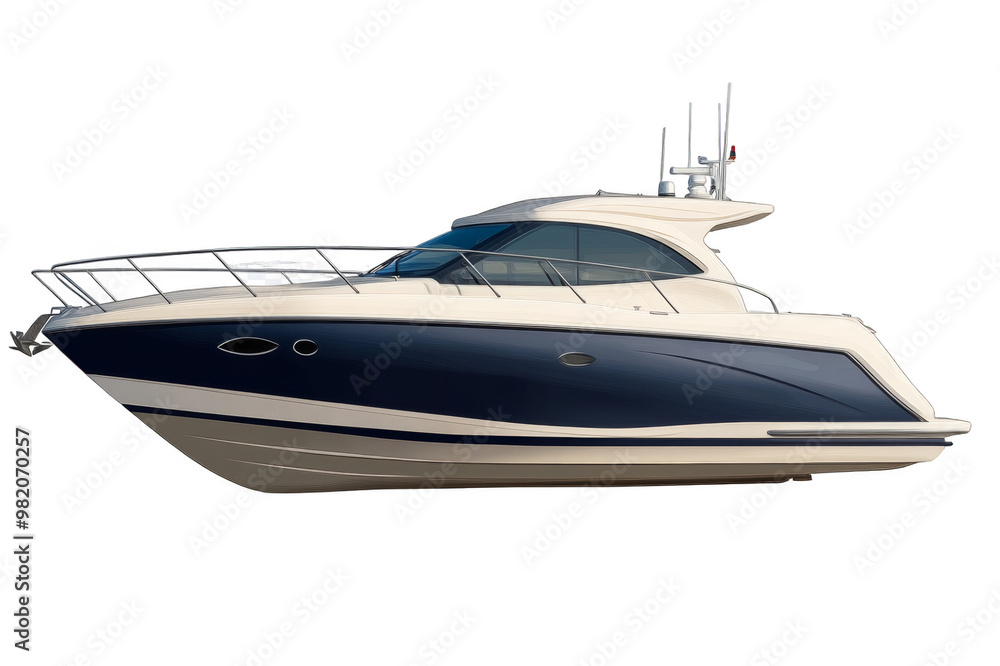 Speed yacht full size mockup on transparent background Speed yacht full size mockup on transparent background