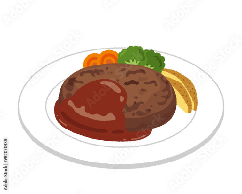 ハンバーグのイラスト