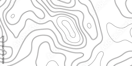 Abstract white topography geographic contour map background .topography white paper and black waves lines backdrop background .modern geographic contour map vector illustration .