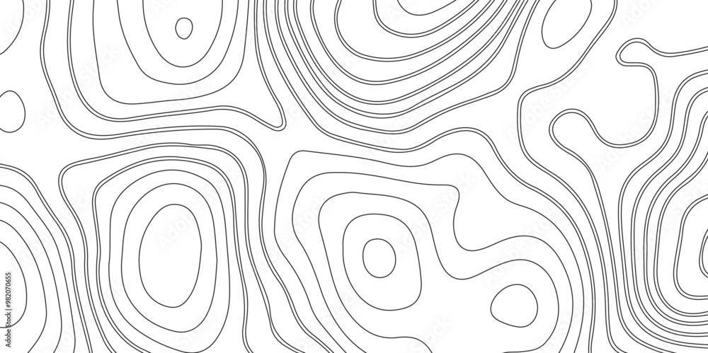 Fototapeta premium Abstract white topography geographic contour map background .topography white paper and black waves lines backdrop background .modern geographic contour map vector illustration .