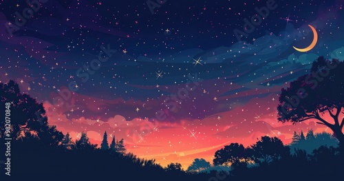 a colorful night sky fully of star