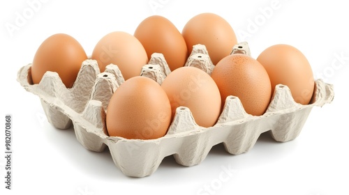 Brown Eggs in a Cardboard Carton