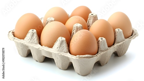 Brown Eggs in a Cardboard Carton