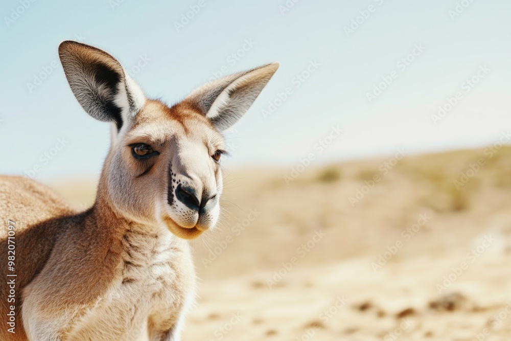 Humorous Kangaroo Portrait in Natural Habitat - Perfect for Nature-Themed Prints, Posters, and Cards Humorous Kangaroo Portrait in Natural Habitat - Perfect for Nature-Themed Prints, Posters, and Cards