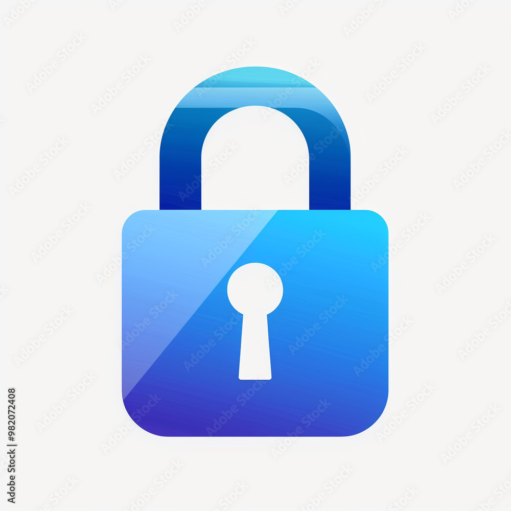 Blue padlock icon symbolizing security. Blue padlock icon symbolizing security.