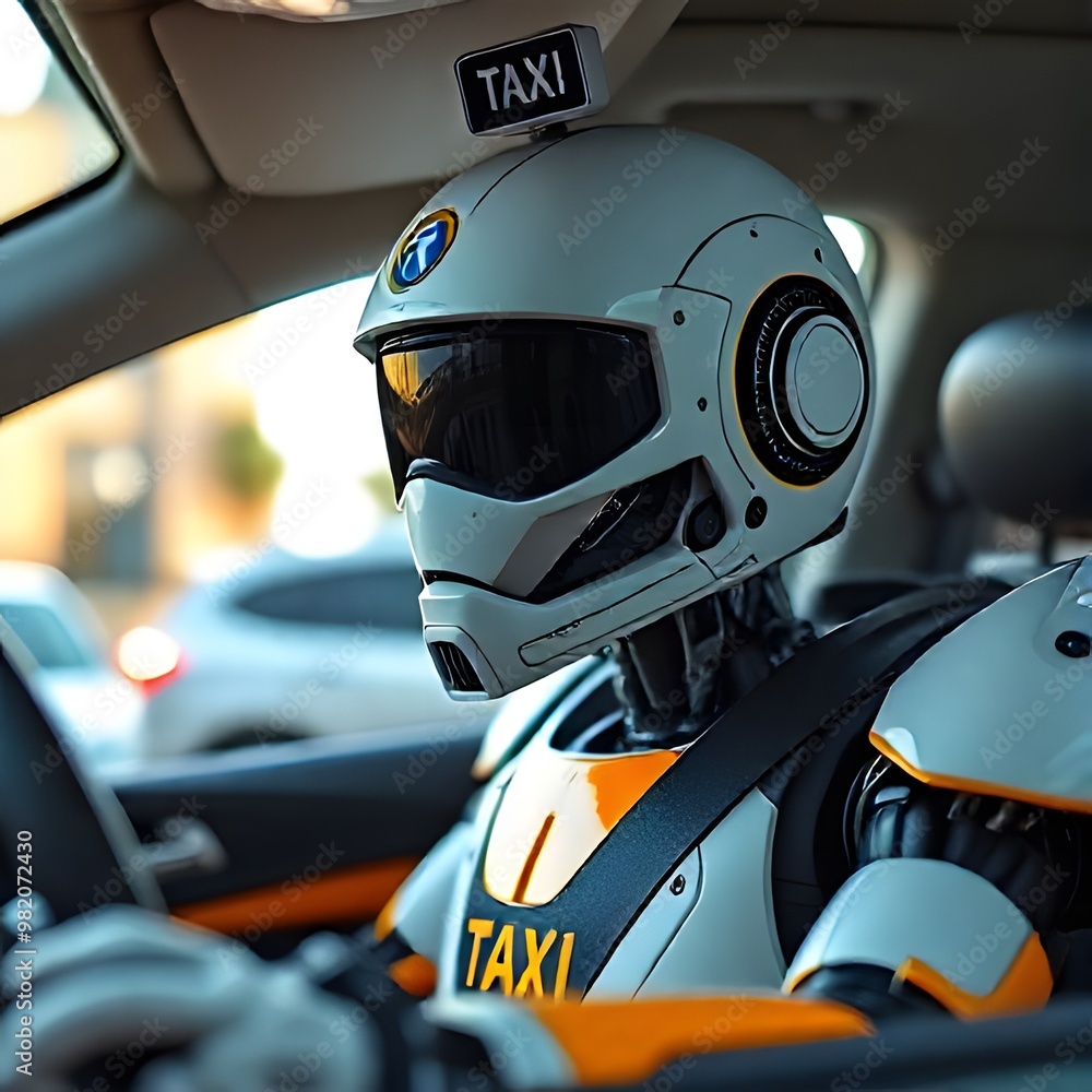 Robot as taxi driver. Robot as taxi driver.