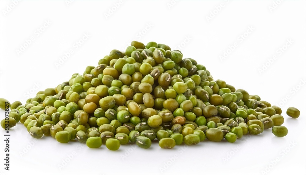 A healthy and protein-rich pile of green mung beans A healthy and protein-rich pile of green mung beans
