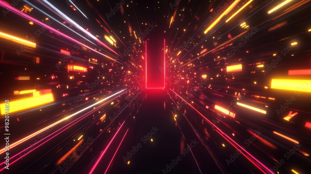 High-Energy Black Friday Background with Glowing Banners High-Energy Black Friday Background with Glowing Banners