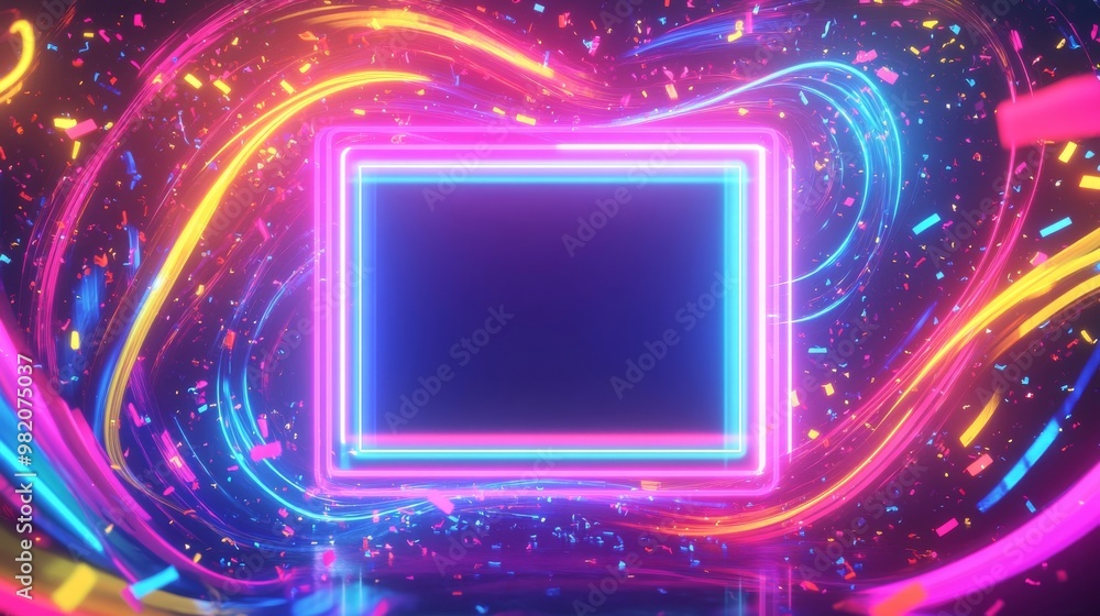 Exciting Black Friday Template with Neon and Confetti Effects Exciting Black Friday Template with Neon and Confetti Effects