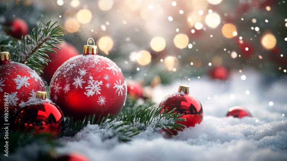 A festive background with Christmas decorations. A festive background with Christmas decorations.