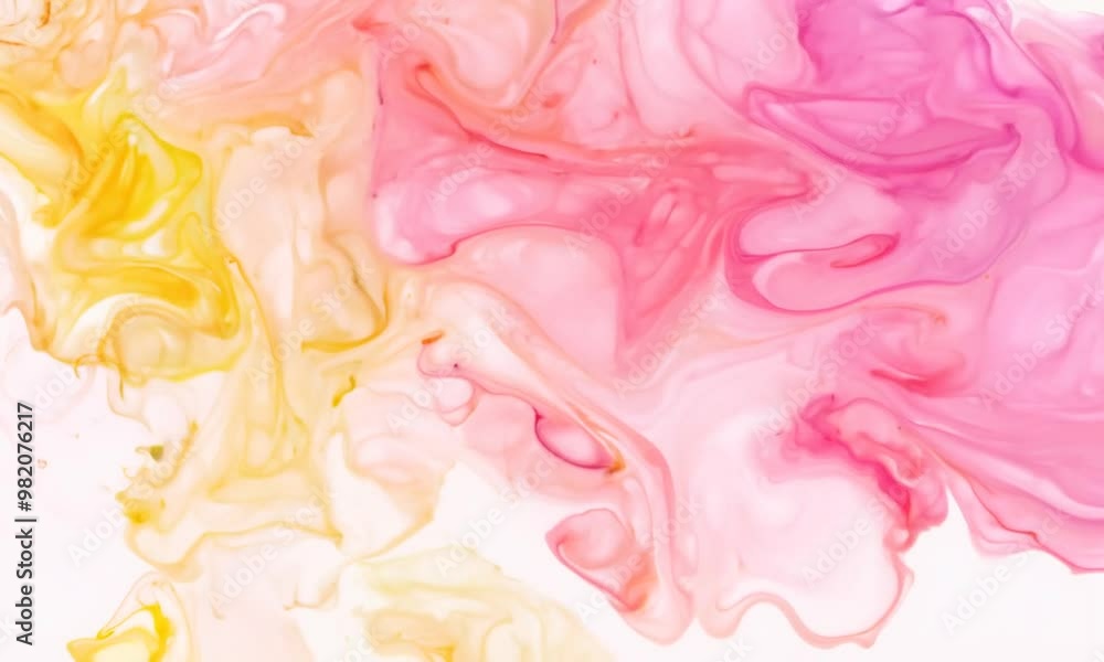 Abstract Watercolor Swirls: A captivating blend of vibrant yellow and pink hues, swirling and flowing in a mesmerizing abstract watercolor painting. The colors dance and intermingle, creating a dynami Abstract Watercolor Swirls: A captivating blend of vibrant yellow and pink hues, swirling and flowing in a mesmerizing abstract watercolor painting. The colors dance and intermingle, creating a dynami