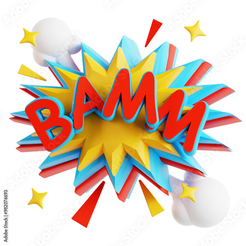 BAMM Onomatopoeia with Colorful Comic Style Graphics photo