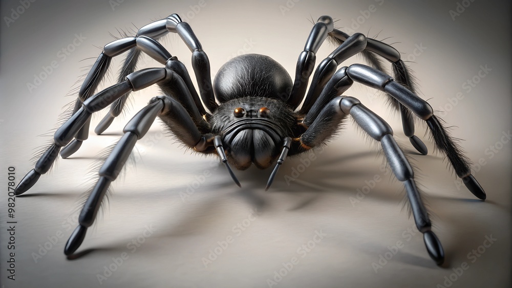 Realistic 3D black spider Ideal for adding a creepy Halloween vibe to advertisements or celebration concepts . AI Generative Realistic 3D black spider Ideal for adding a creepy Halloween vibe to advertisements or celebration concepts . AI Generative