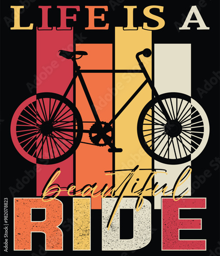 life is a beautiful ride cycling t-shirt designs