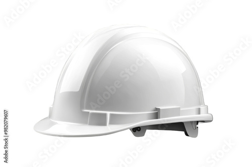 White construction helmet on transparent background