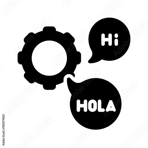 Vector solid black icon for Language preference