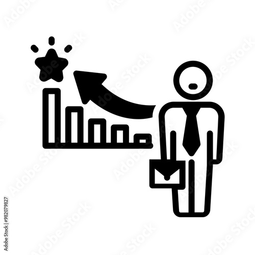 Vector solid black icon for Lead manager