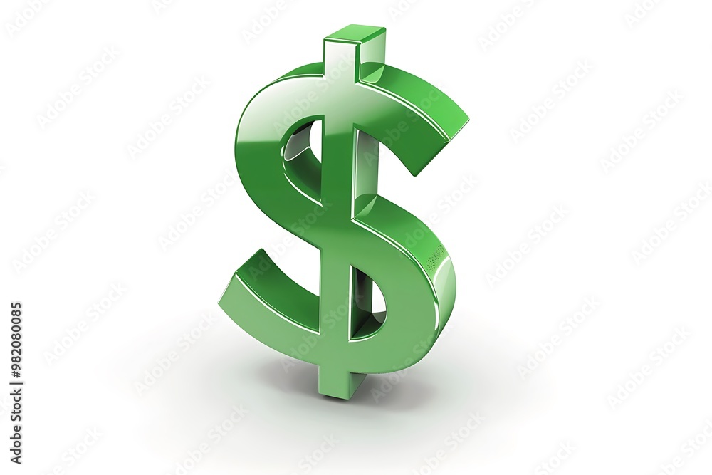 green dollar sign icon with subtle gradients and a white background green dollar sign icon with subtle gradients and a white background