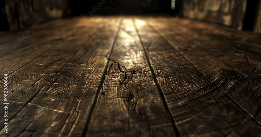 A distinct scratch marks the wooden floor, captured in a close-up view A distinct scratch marks the wooden floor, captured in a close-up view
