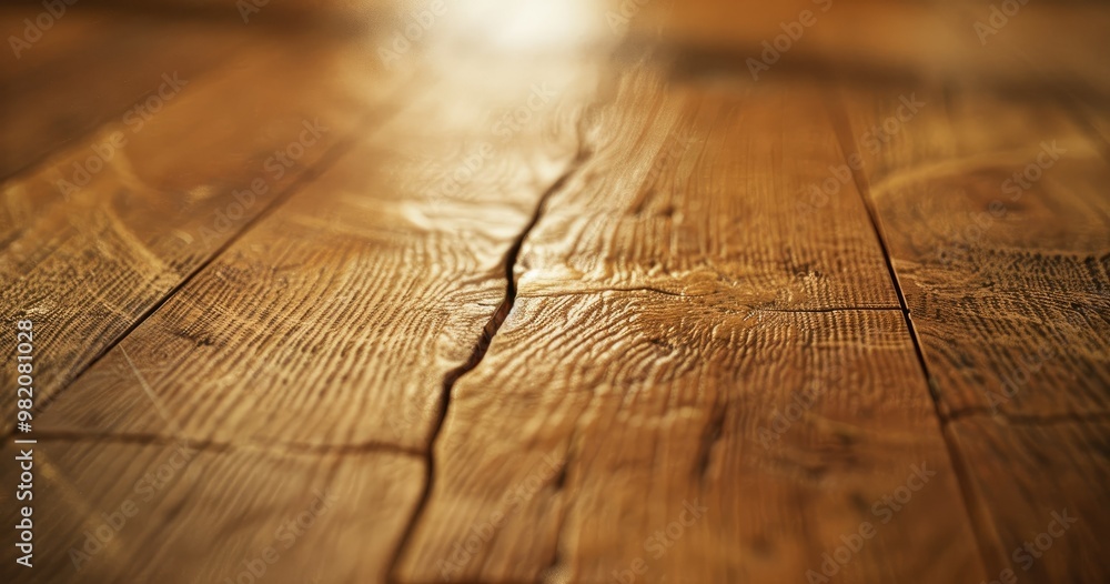 A distinct scratch marks the wooden floor, captured in a close-up view A distinct scratch marks the wooden floor, captured in a close-up view