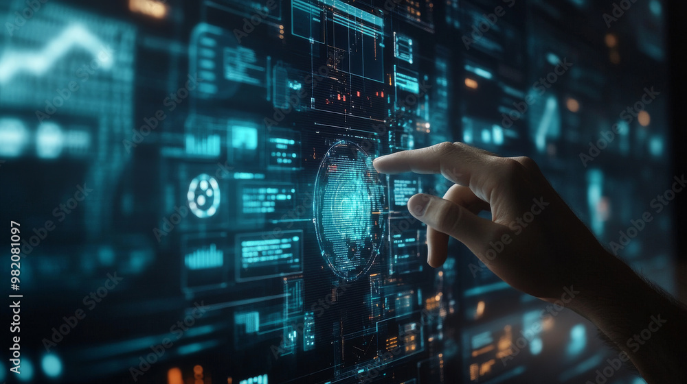 Decentralized technology network concept for Web 3.0, featuring a man analyzing data on a futuristic virtual screen. Emphasizing cutting-edge technology with a Web 3.0 icon displayed in the background Decentralized technology network concept for Web 3.0, featuring a man analyzing data on a futuristic virtual screen. Emphasizing cutting-edge technology with a Web 3.0 icon displayed in the background